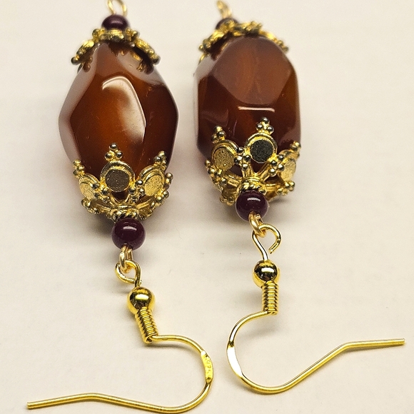 Red Agate Beaded Earrings - Picture 5 of 7